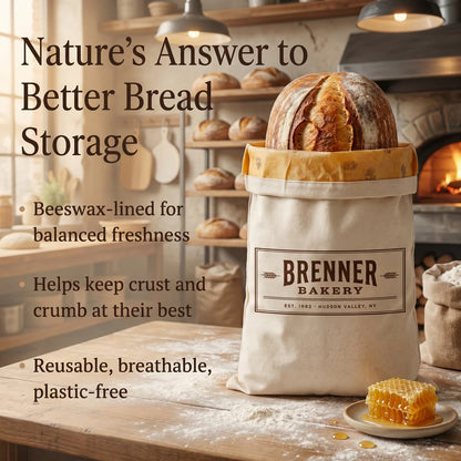 Premium 100% Cotton - Beeswax Bread Bag